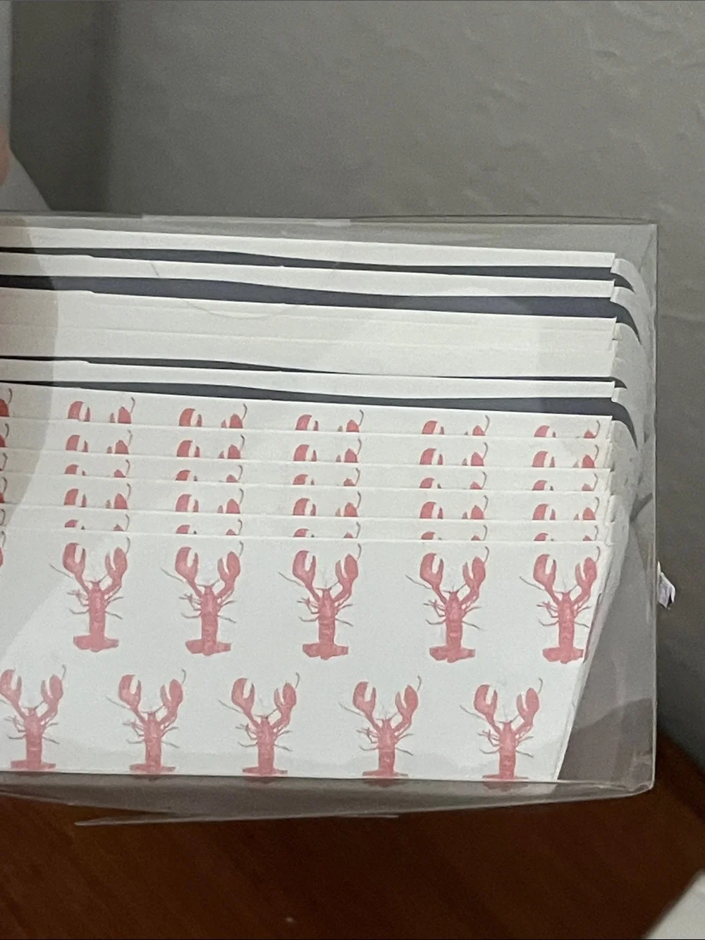 Sara Fitz Lobster :Striped Paper Plates - Coral Lobster Design (12 Pack)